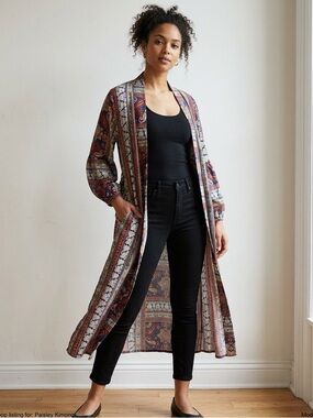 Daughters of Culture Paisley Boho Kimono Duster One Size